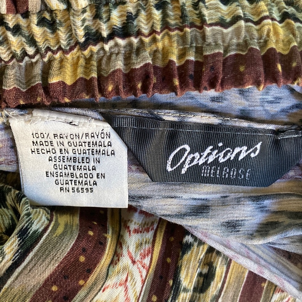 Options Melrose Women Size L Multicolor Pattern Pull On Hi Rise Crop Casual Pant - Picture 2 of 8
